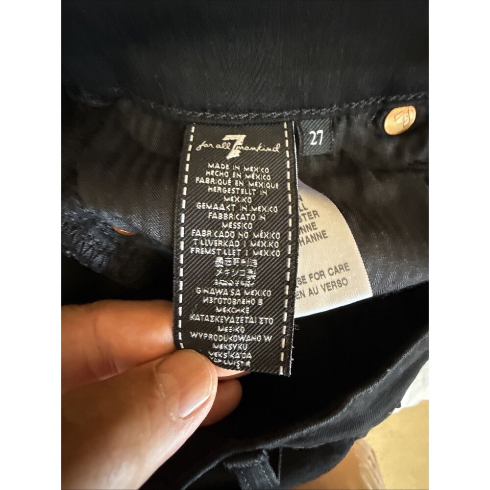 7 For All Mankind B(air) Original Bootcut Stretch Black Jeans Women's Size 27x32 - Picture 9 of 10